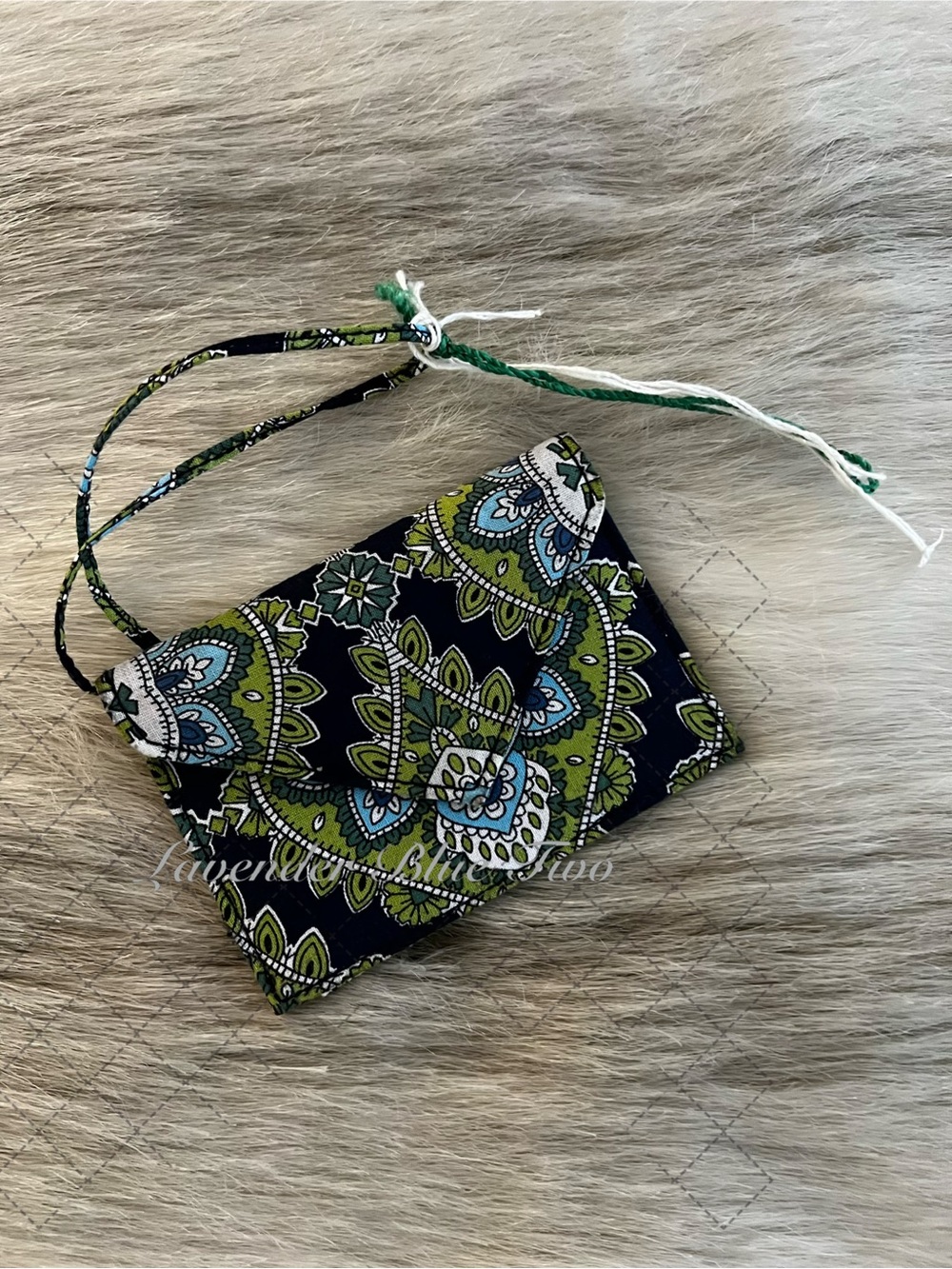 NEW Vintage VERA BRADLEY Cambridge 2007 Luggage Tag Envelope Card Holder Green - Picture 3 of 9